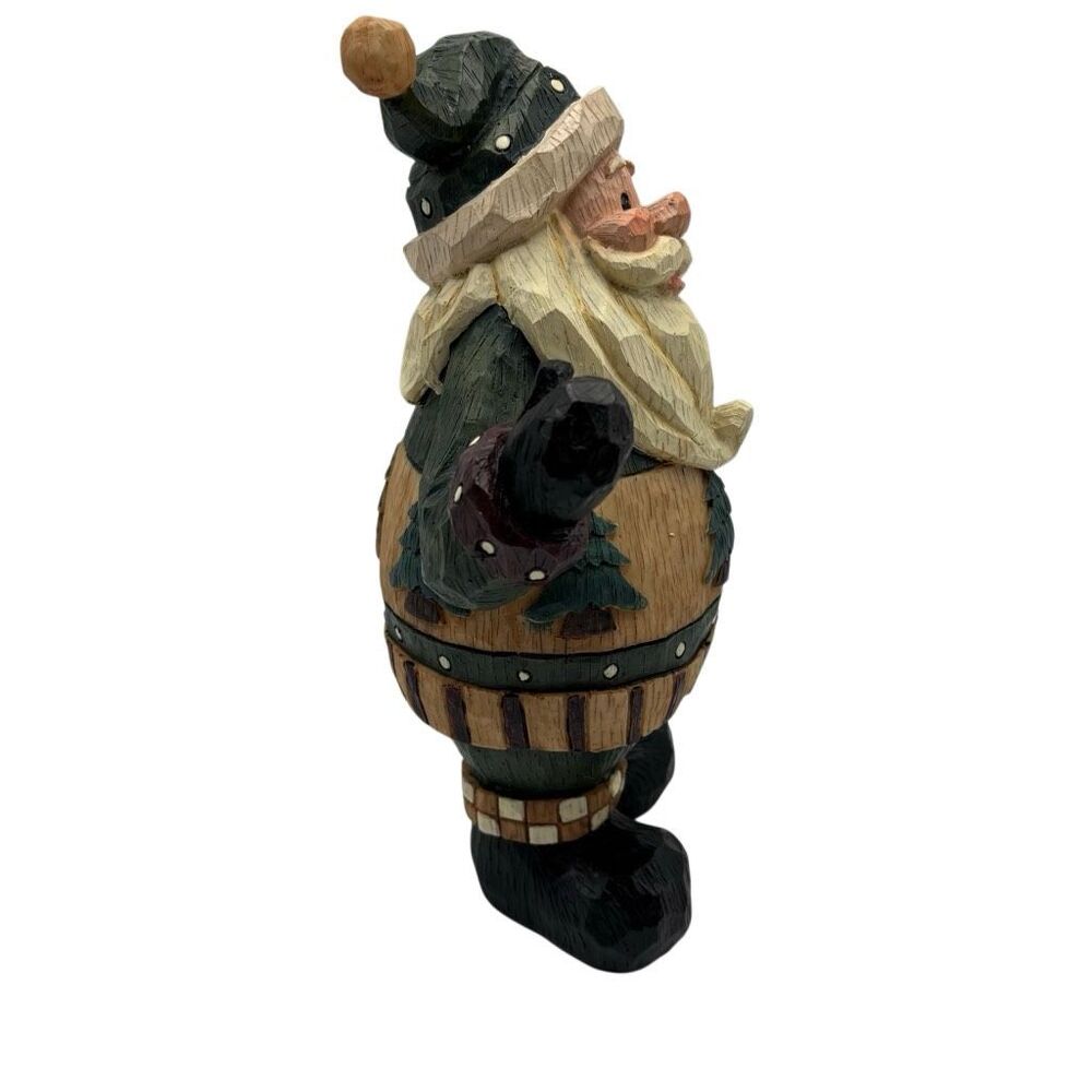 Rustic Santa Folk Art Statue Faux Carved Wood Christmas Decor 11.5" X 7" X 5" - Picture 2 of 9